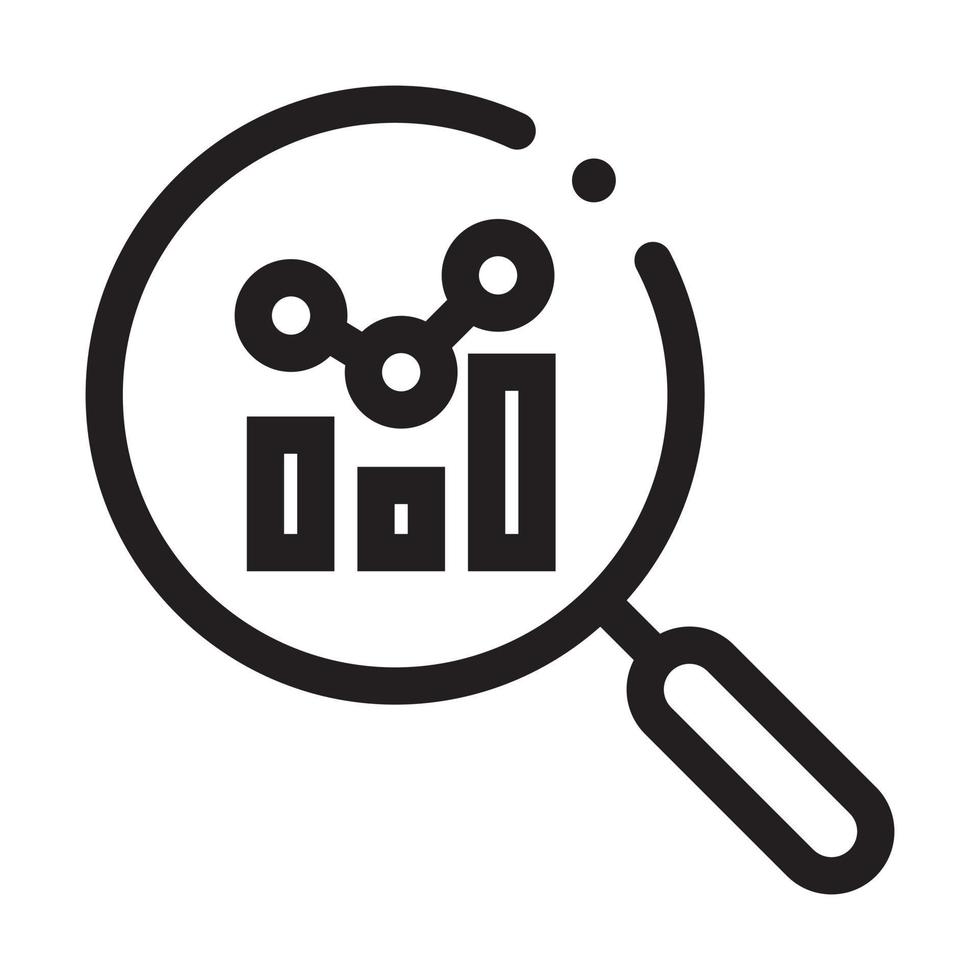 Business analysis line art vector icon for apps or websites