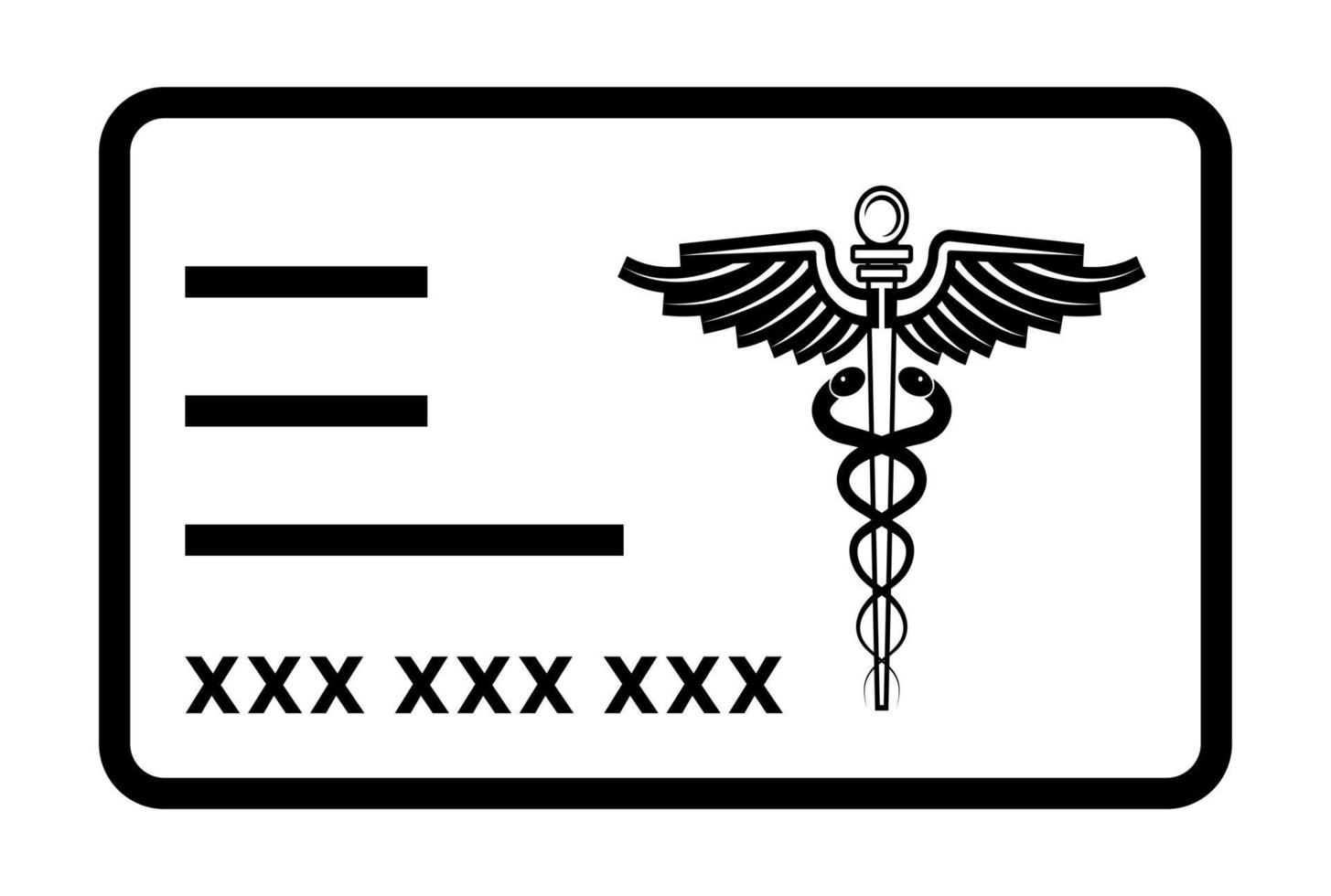 Medical health insurance card line art icon for apps or website vector