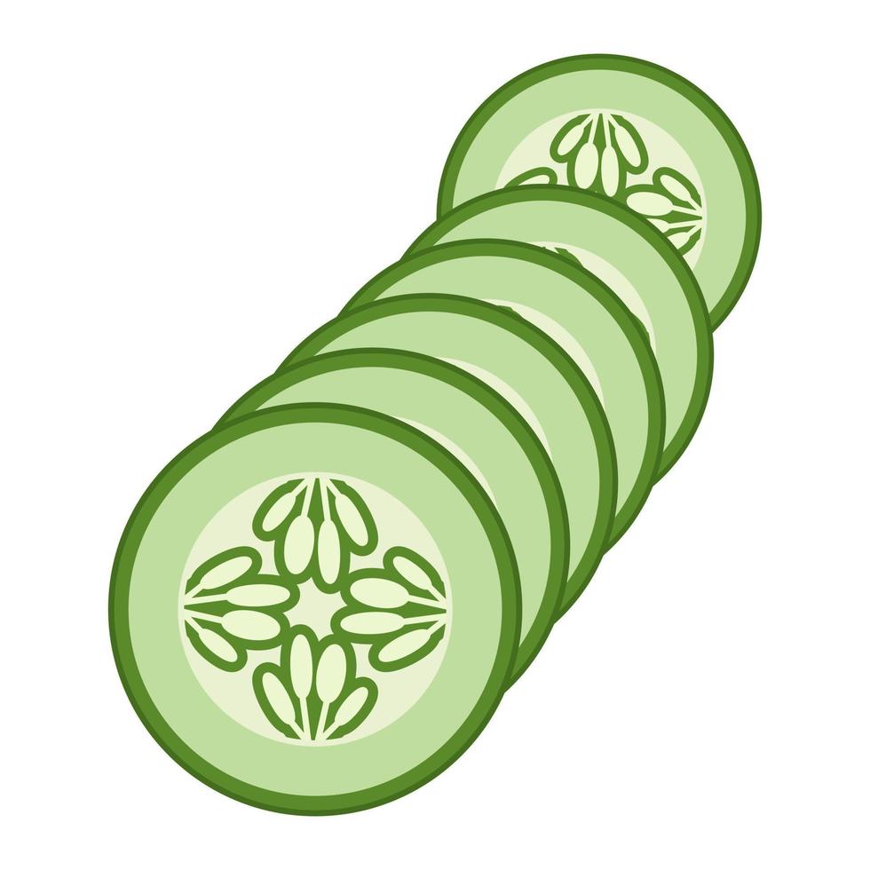 Flat vector icon many cucumber slice or gherkin for apps and websites