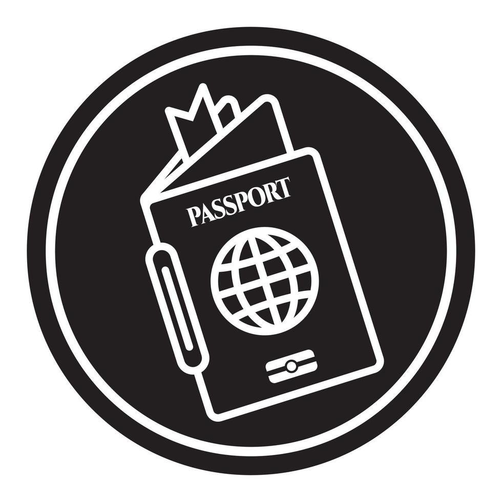 U.S international passport document flat icon for apps and websites vector