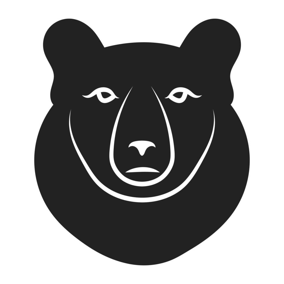 icono de vector plano de silueta de oso grizzly o oso polar para aplicaciones y sitio web