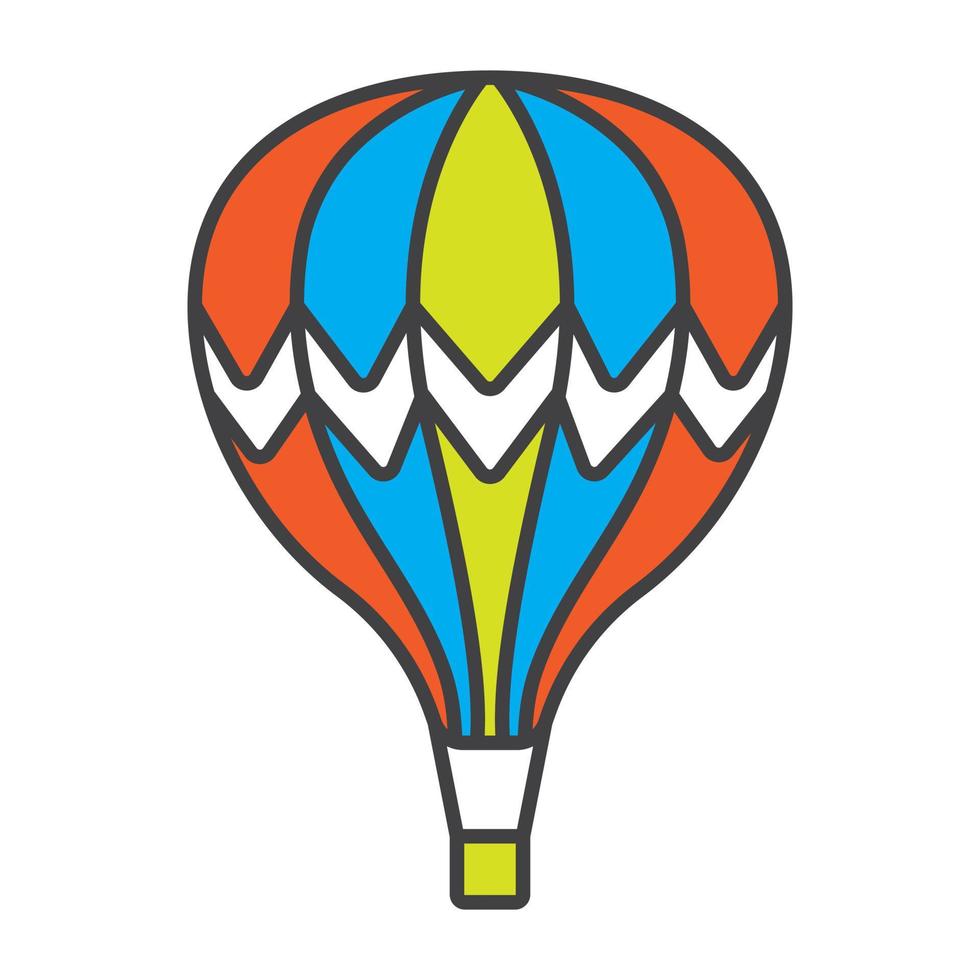 globo de aire caliente vector icono colorido para aplicaciones y sitios web