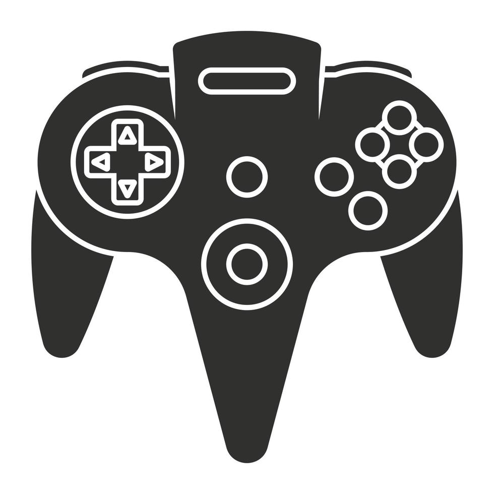 n64 o gamecube controlador de videojuegos icono de vector plano para aplicaciones o sitio web