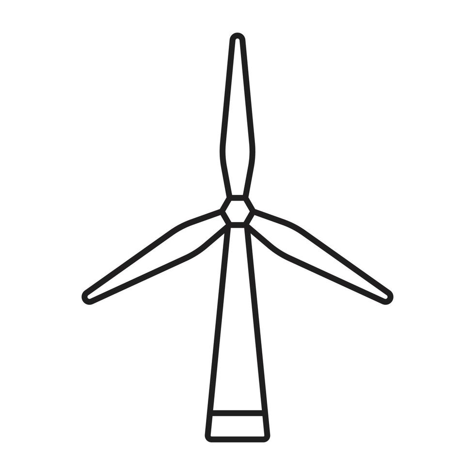 Line art icon a renewable energy wind turbines for apps or websites vector