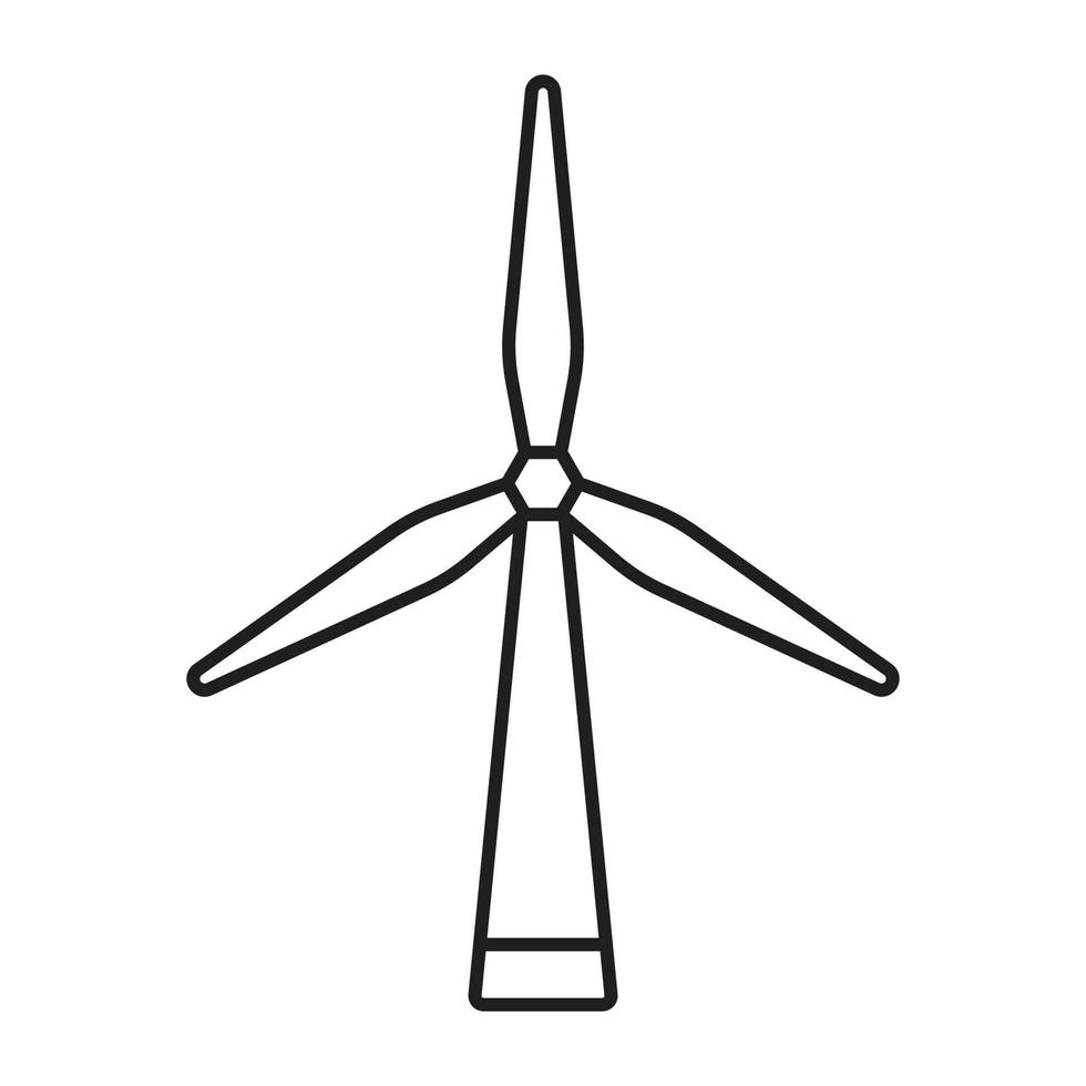 Line art icon a renewable energy wind turbines for apps or websites vector