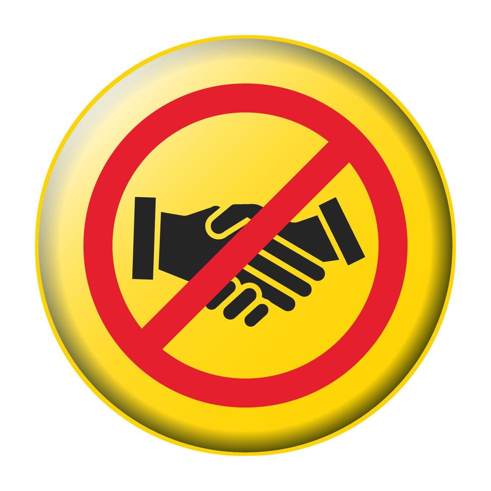 Handshake prohibition sign for apps or websites vector