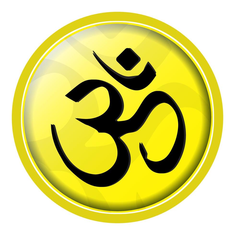 Symbol of round Aum or om hinduism flat color vector for apps or websites