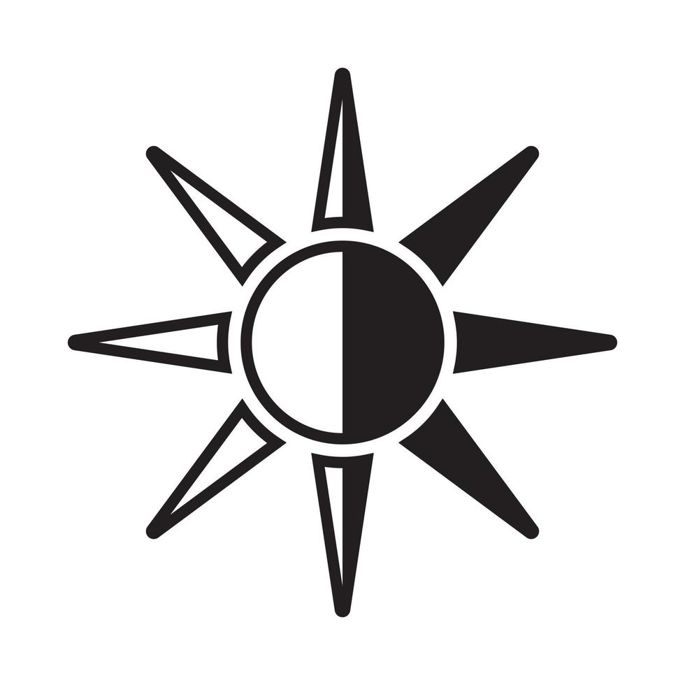 screen brightness sun flat vector icon for apps and websites