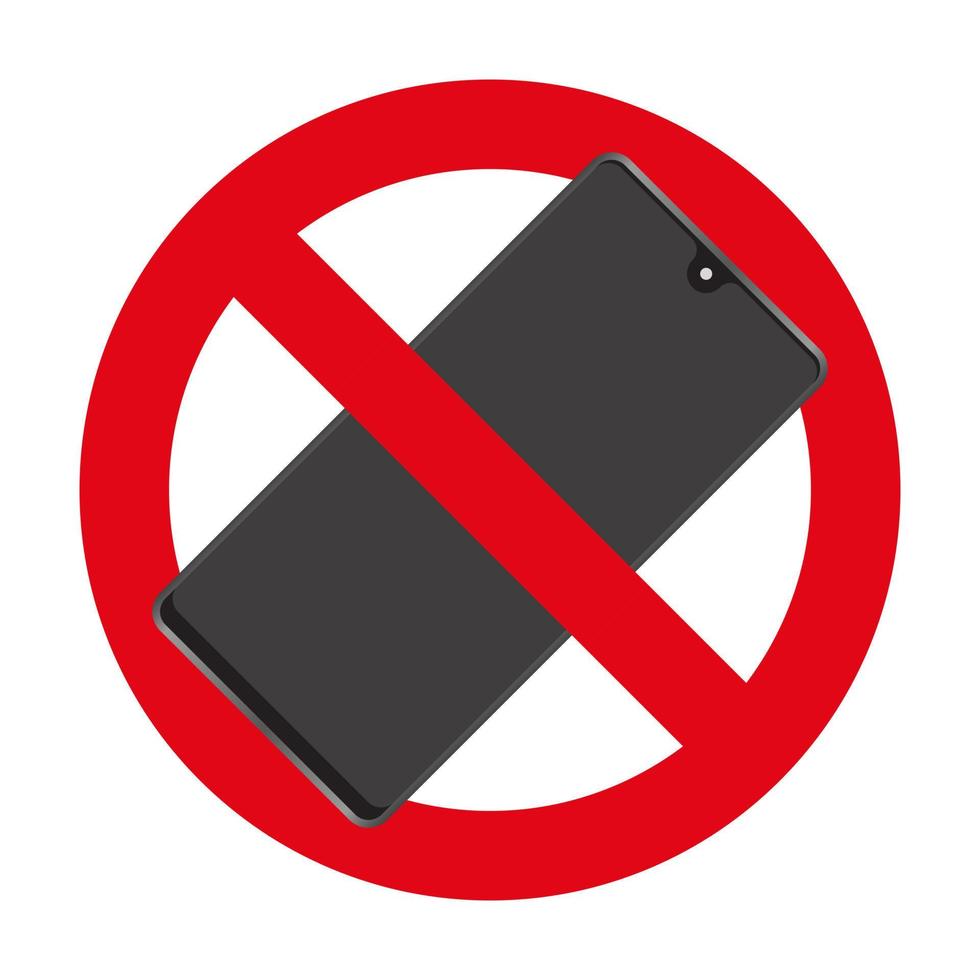 sign of prohibited bring a smartphone - flat vector icon for apps or websites