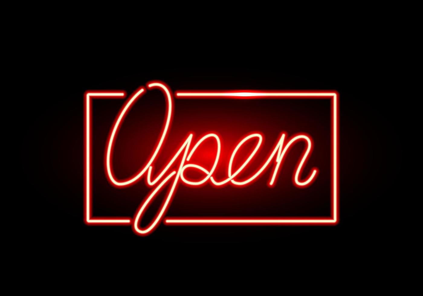 Open Handwriting Neon Sign vector