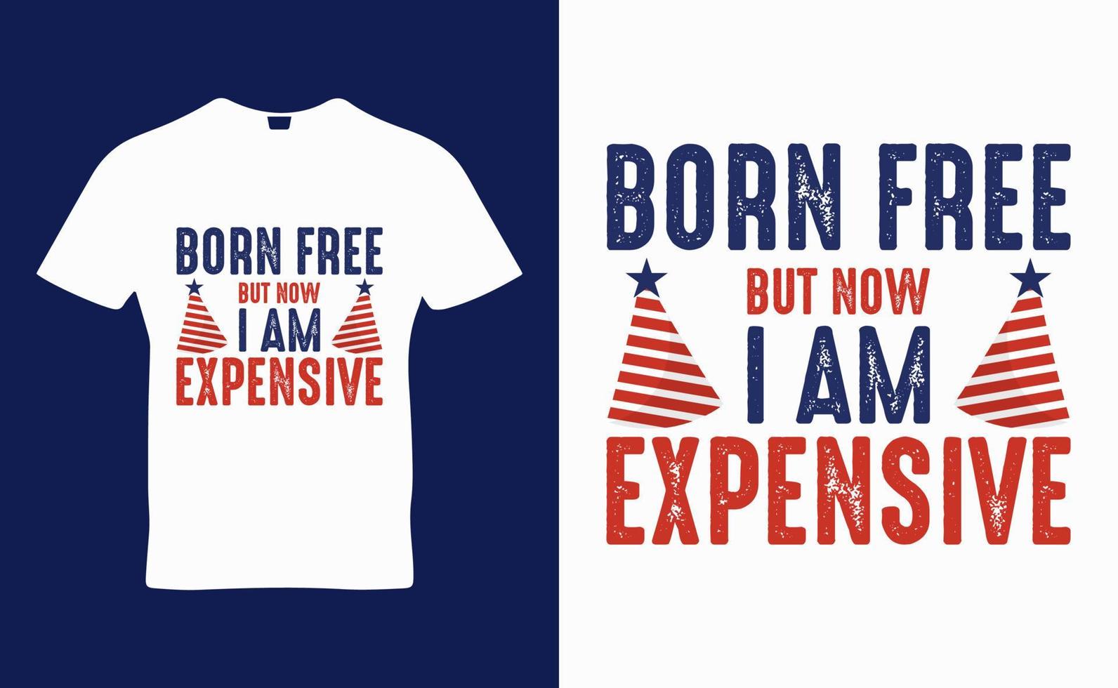 Born Free Quotes T-shirt Template Design vector