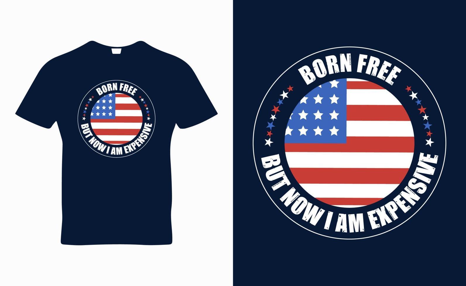 Born Free Quotes T-shirt Template Design vector