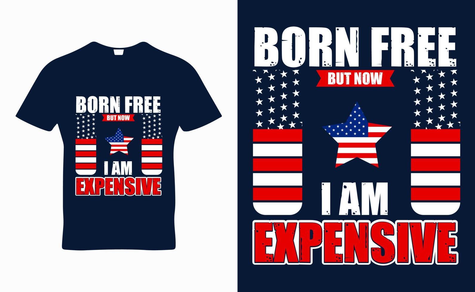 Born Free Quotes T-shirt Template Design vector