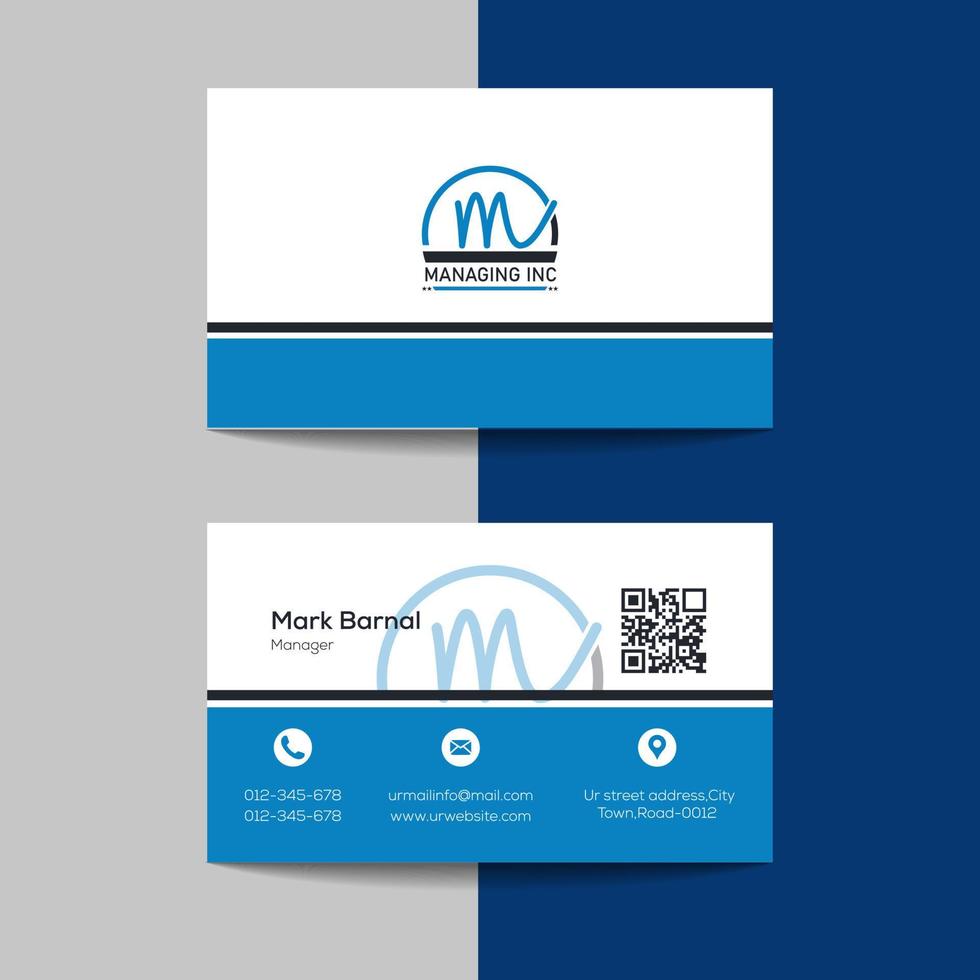 Simple corporate business card design template vector