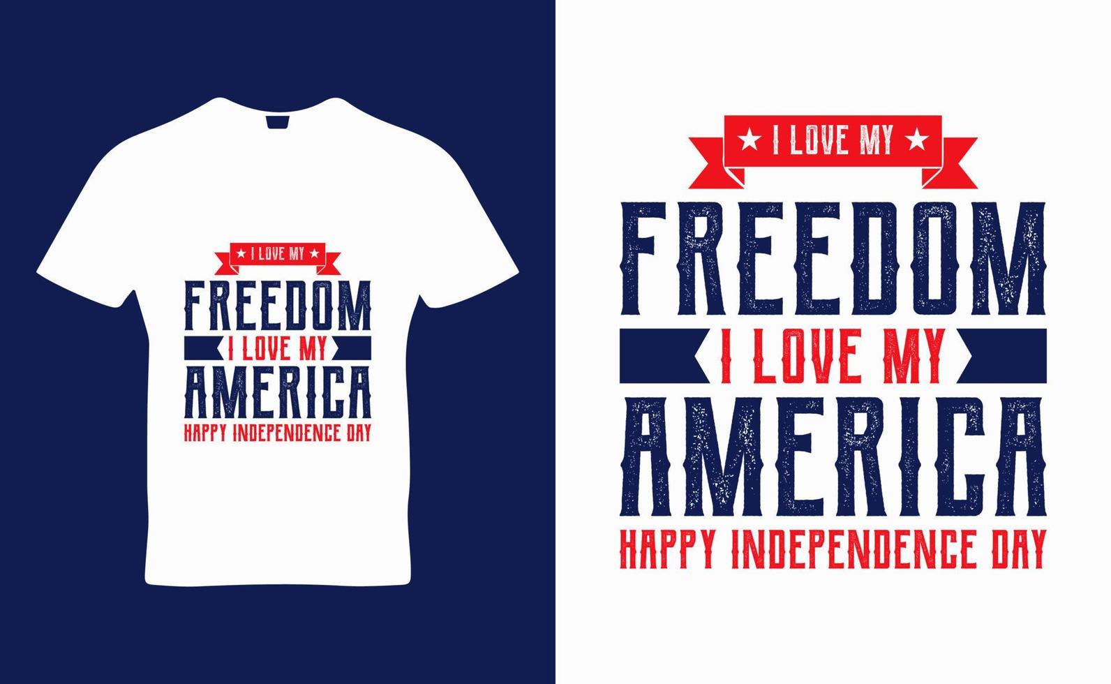 amo mi diseño de camiseta de cita de libertad vector
