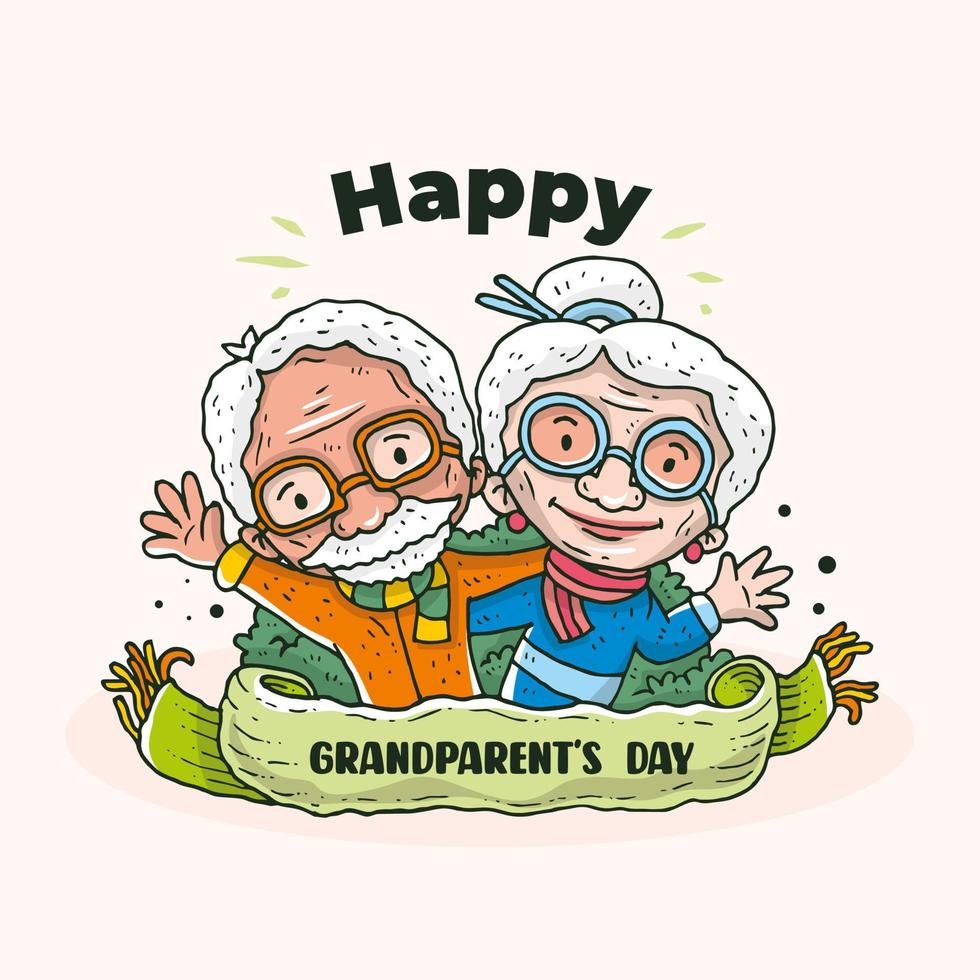 Happy Granparents Day Illustration Couple vector