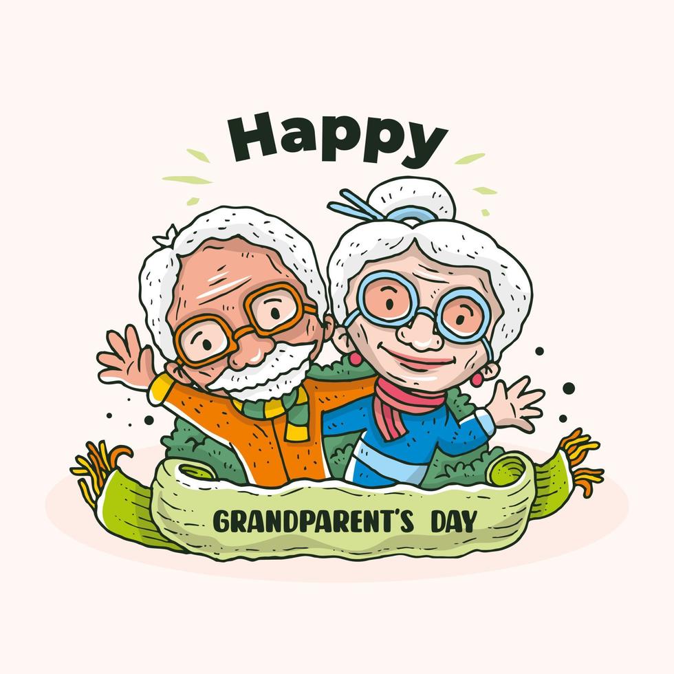 feliz abuelos día ilustración pareja vector