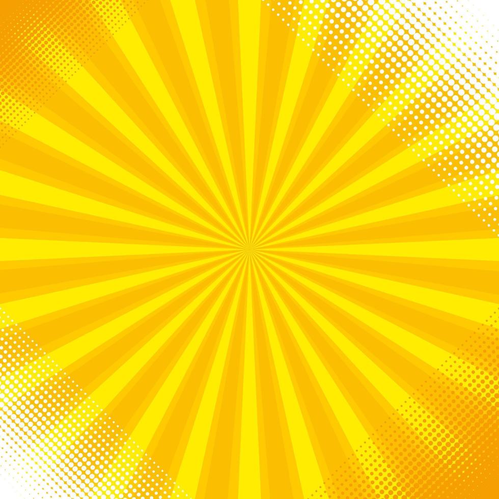 Sun ray orange background vector