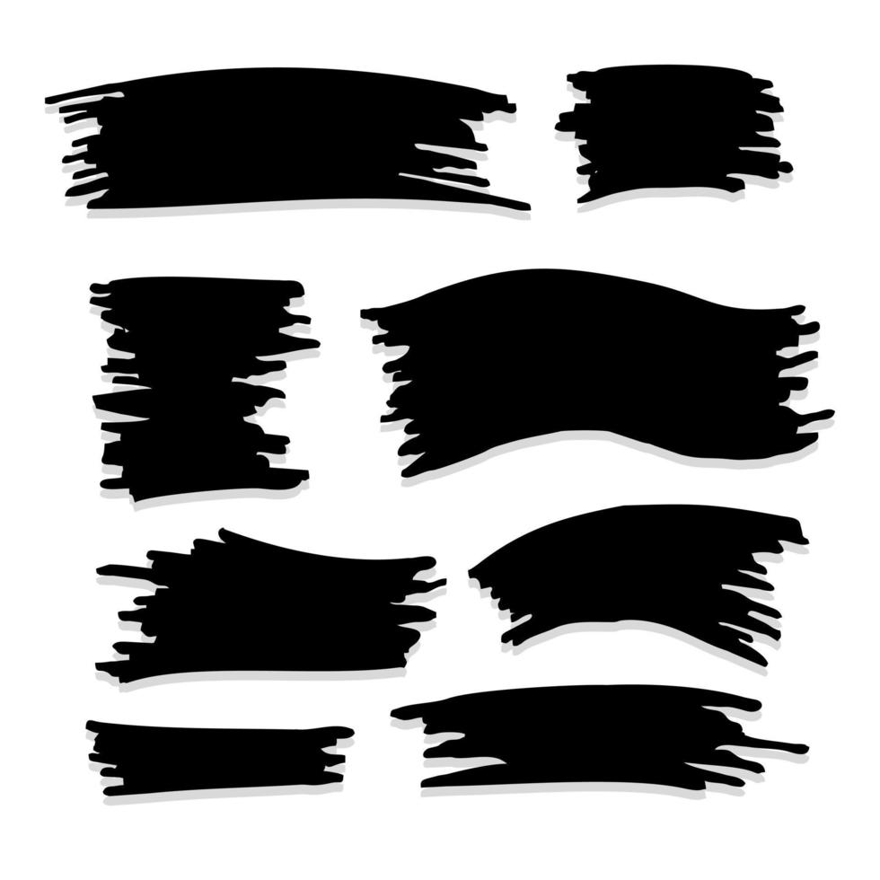 Paint brush silhouette splash collection vector