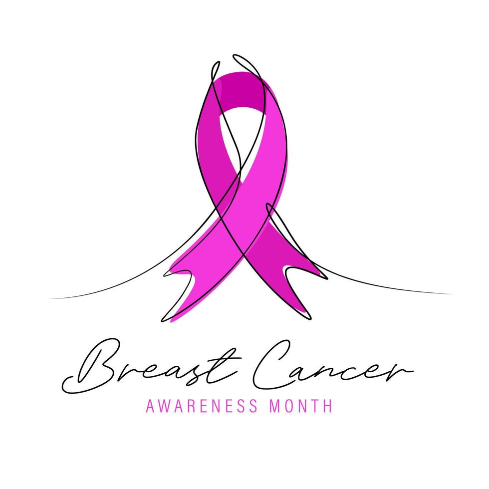 Awareness pink ribbon for breast cancer campaign vector