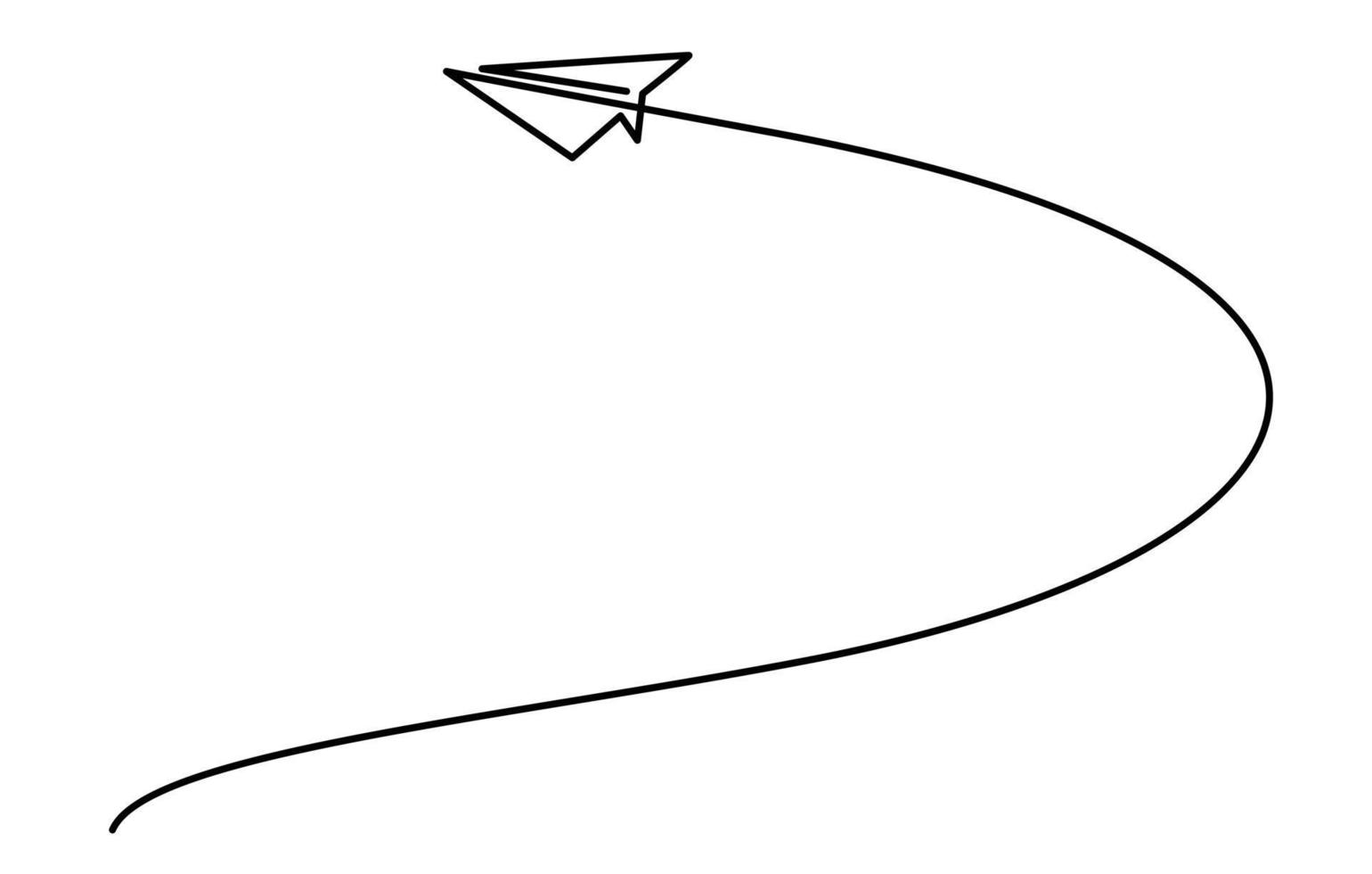 continuous line drawing of airplane paper flying high and growth vector