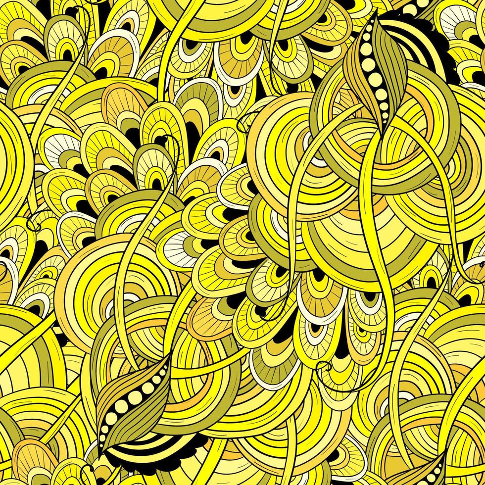 Seamless background with abstract leaves and flowers vector
