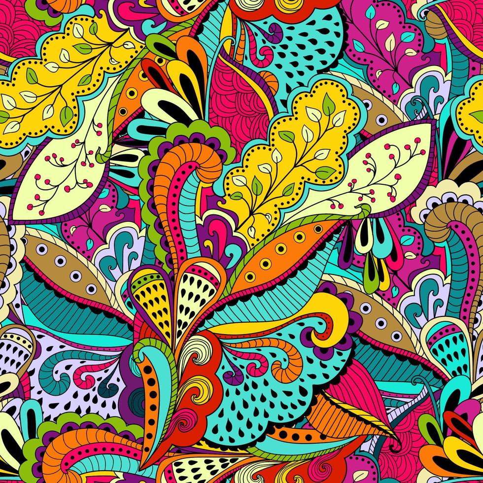 Seamless abstract background with flowers vector