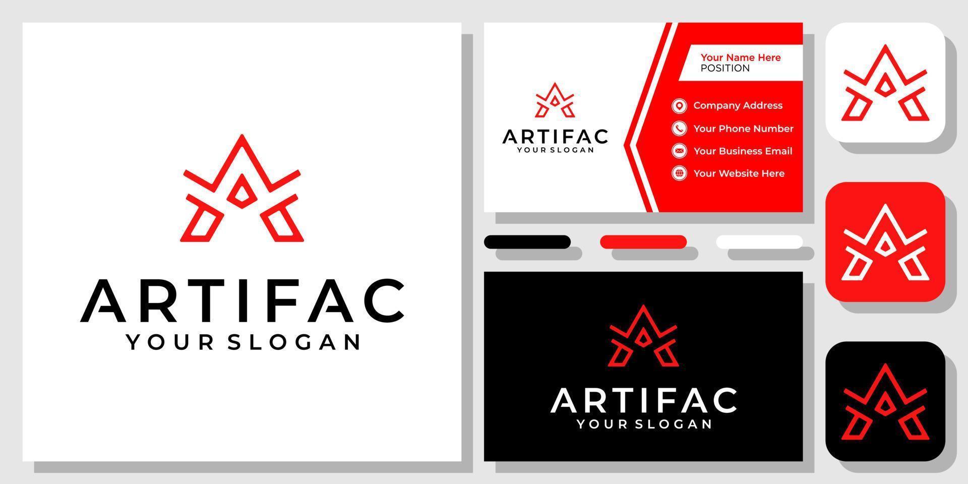 Initial Letter A Monogram Geometric Luxury Elegant Modern Logo Design with Business Card Template vector
