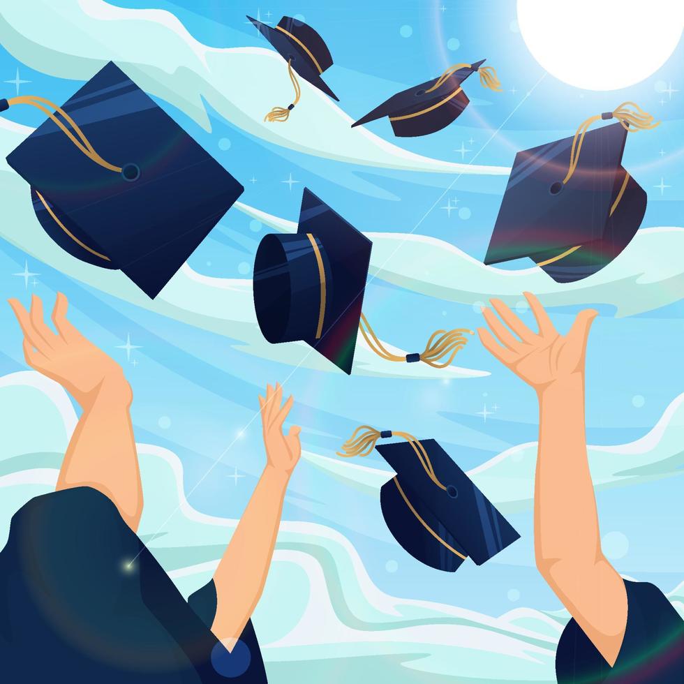 Graduation Mid Higher Background vector