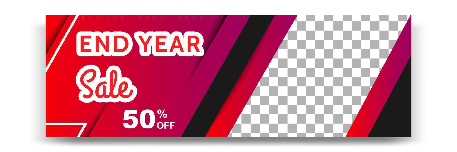 Abstract gradient modern geometric banner template design in red color palette combination. Suitable for advertising and promotion in social media post, blog, web, cover, header. vector