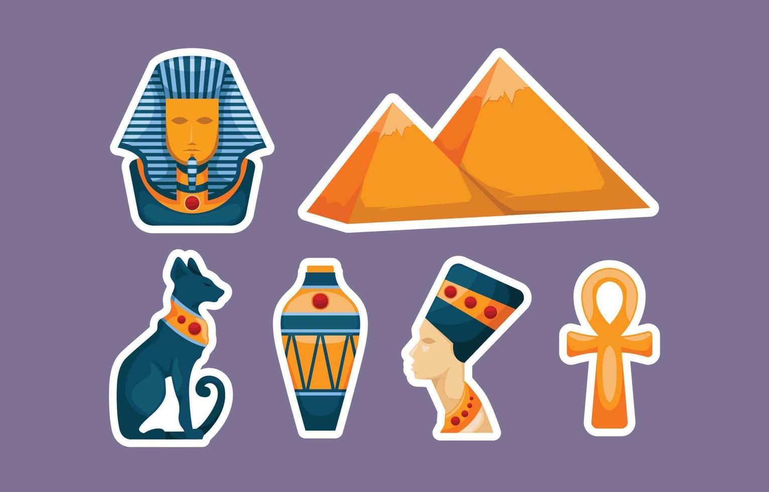 Egyptian Mummy Stickers Collection vector