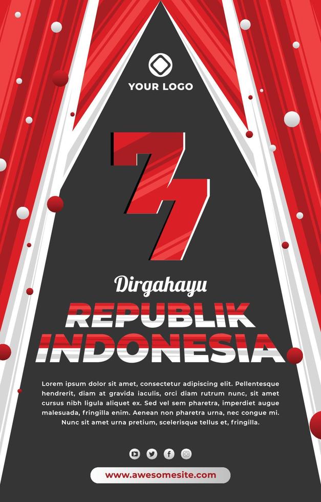 Festivity Indonesia Independence Day Poster vector