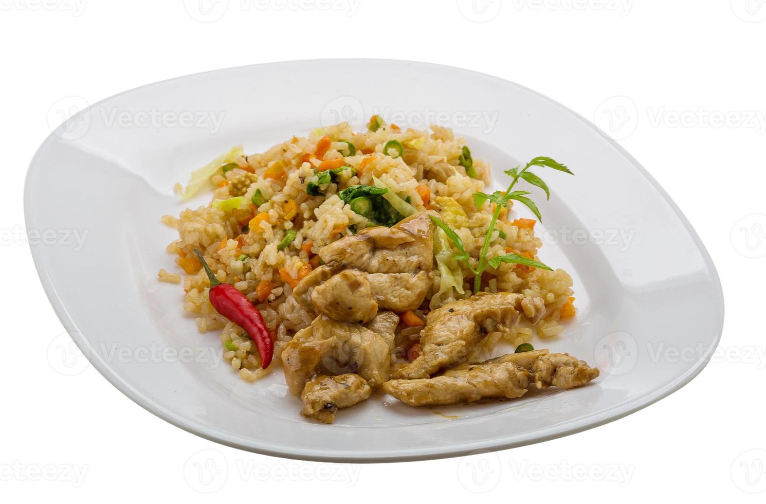 Fried rice with chicken photo