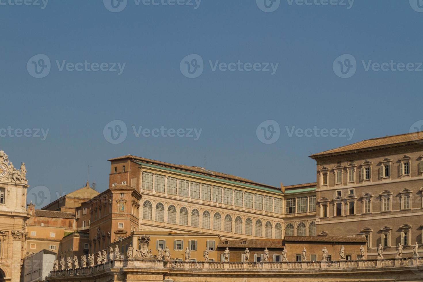 Buildings in Vatican, the Holy See within Rome, Italy. Part of Saint Peter's Basilica. photo
