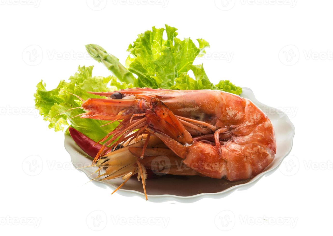 Boiled king prawns photo