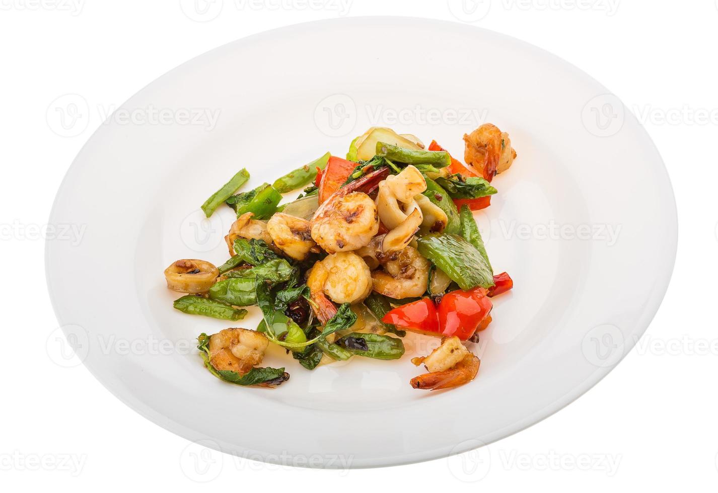 Seafood with vegetables photo