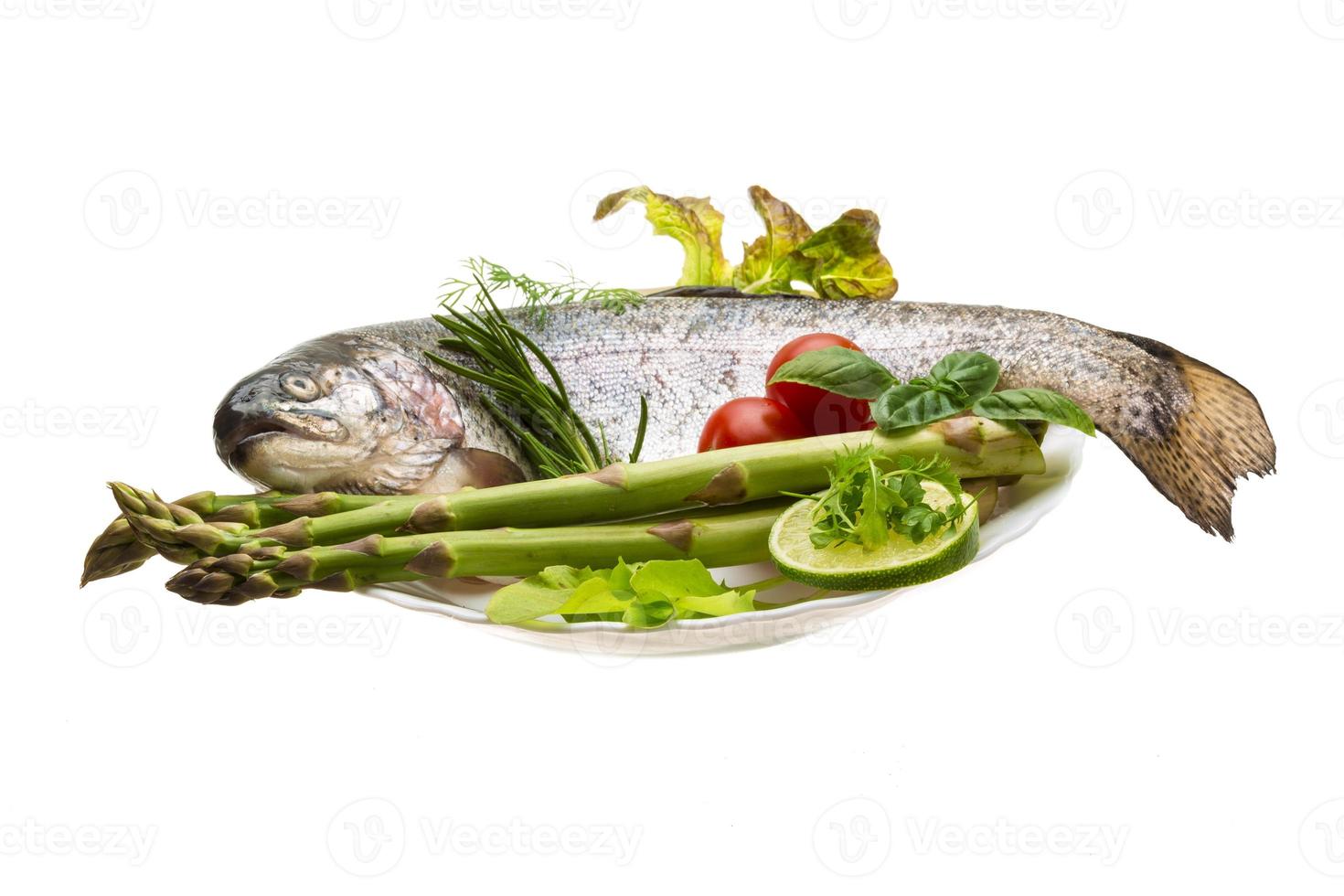 Fresh raw rainbow trout photo