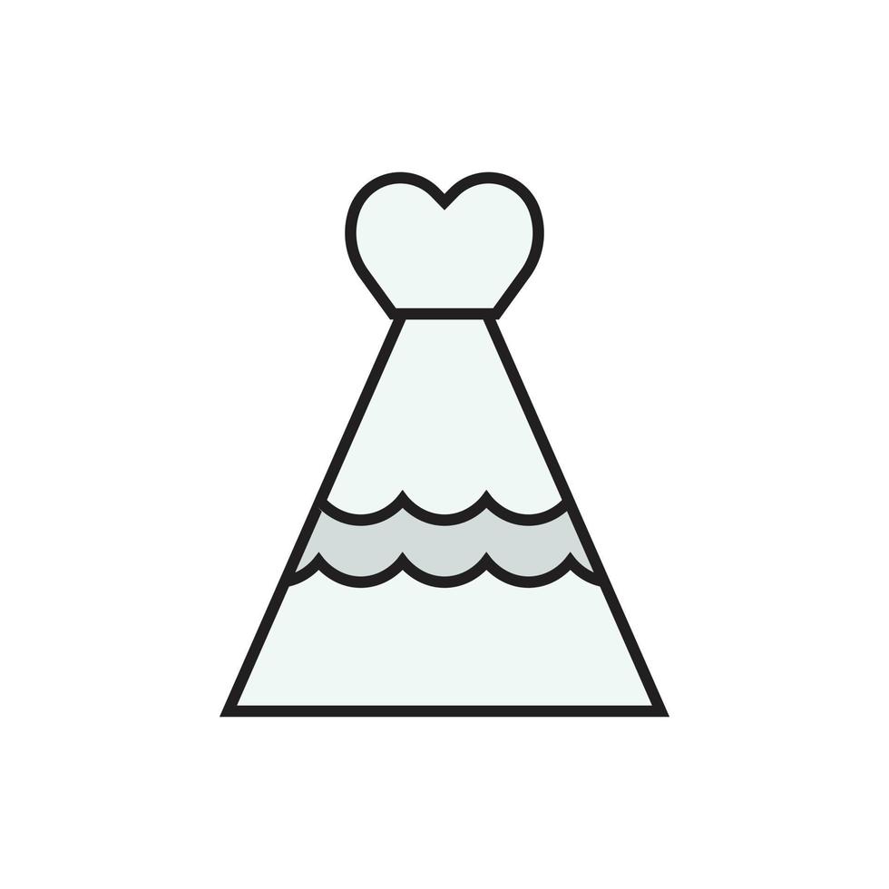 vector de boda de vestido para presentación de icono de símbolo de sitio web