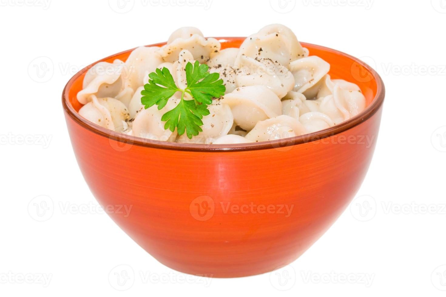 Russian dumplings on white photo