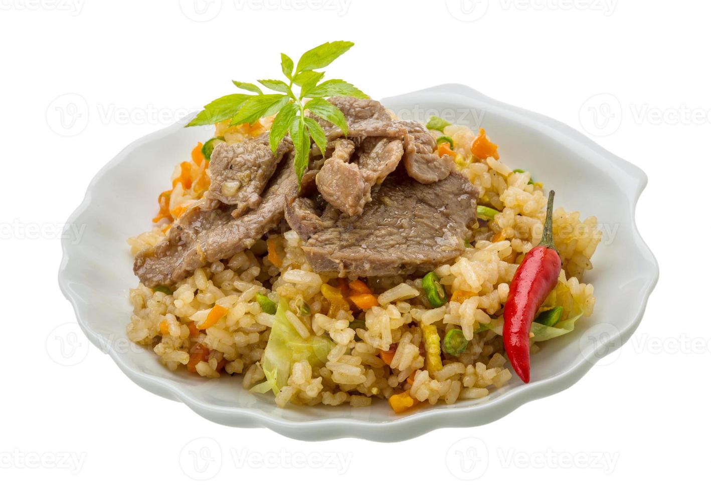 Fried rice with beef photo