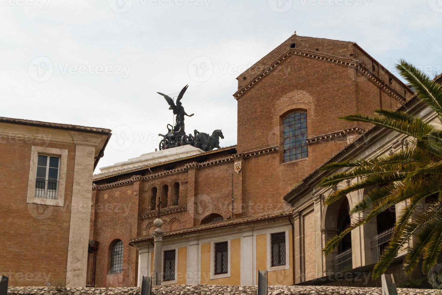 Building ruins and ancient columns  in Rome, Italy photo