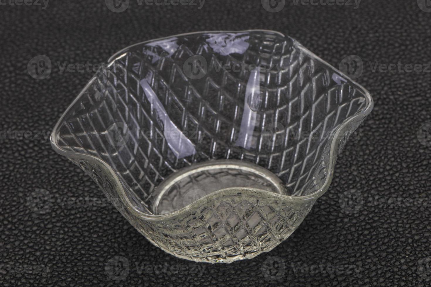 Empty glass bowl photo
