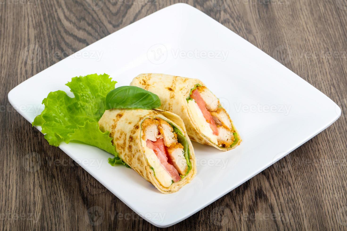 Chicken bread roll photo
