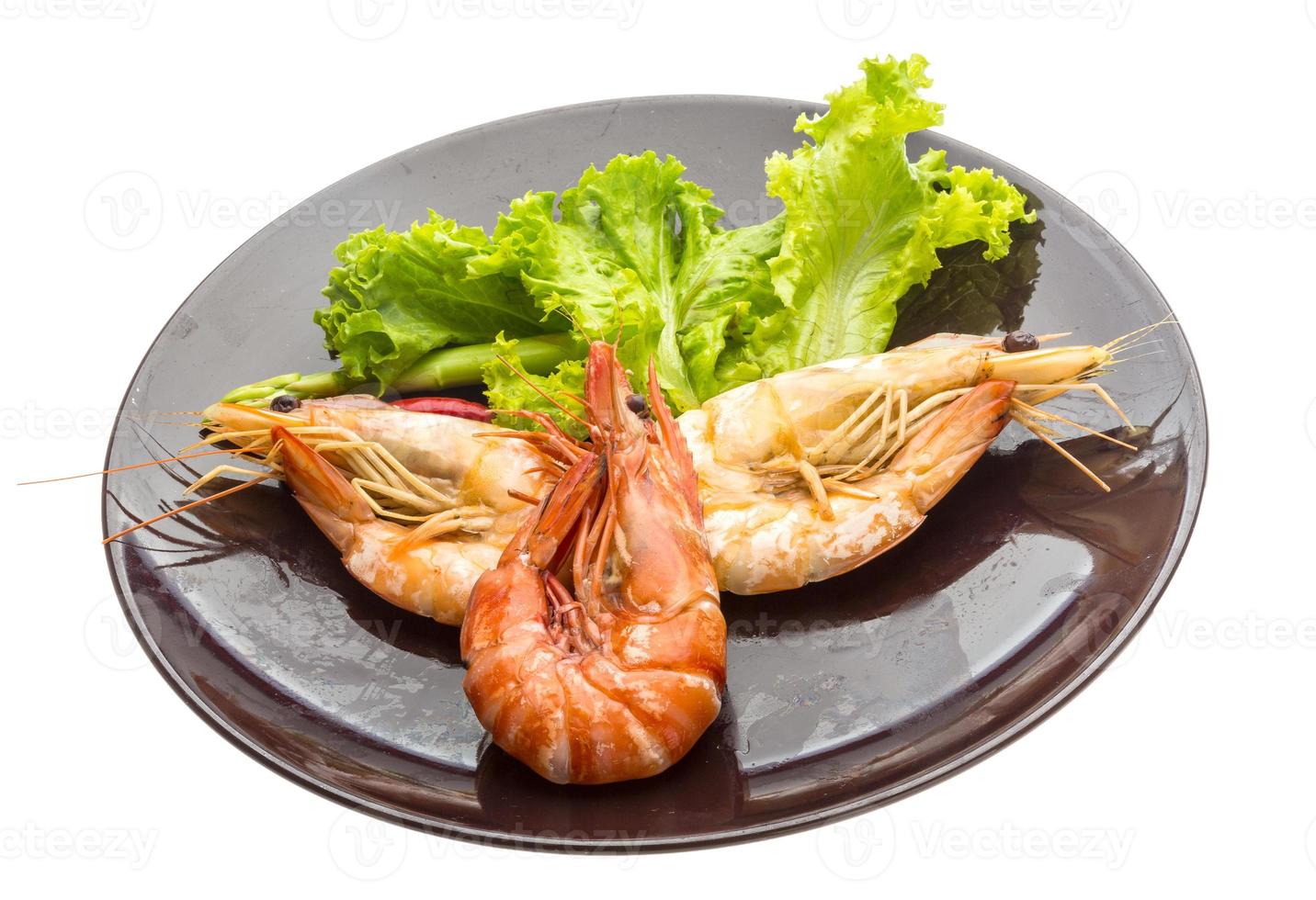 Boiled king prawns photo