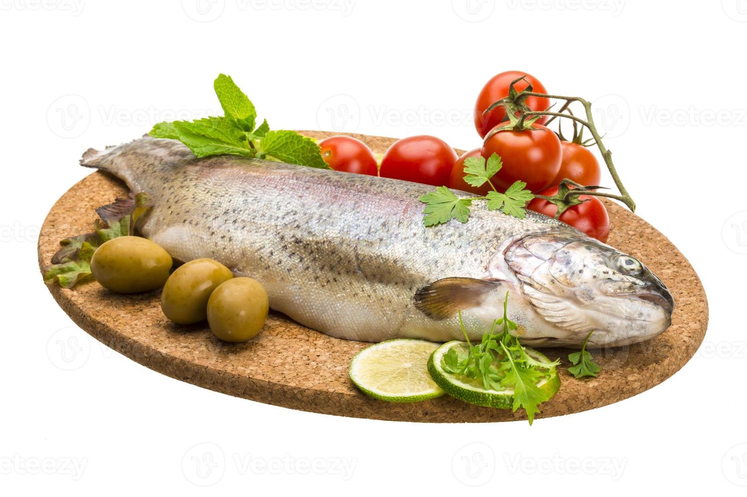 Fresh raw rainbow trout photo