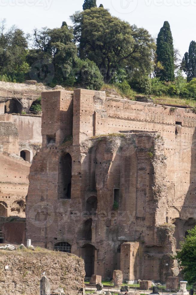 Building ruins and ancient columns  in Rome, Italy photo