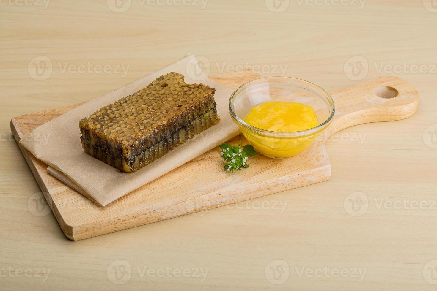 Honey with comb photo
