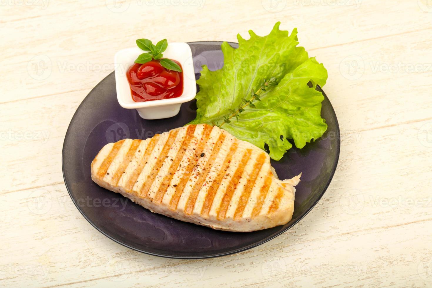 Grilled turkey steak photo