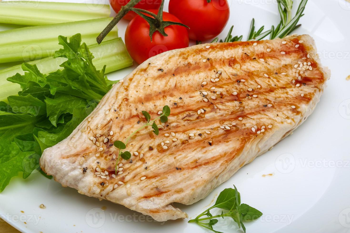 Grilled turkey steak photo