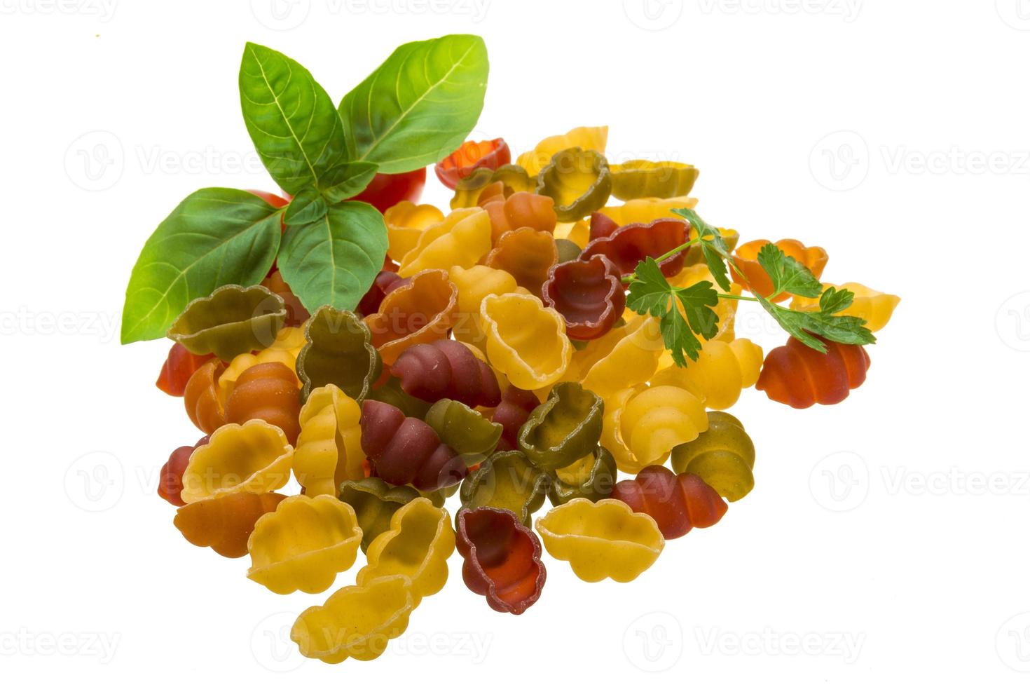 Raw macaroni variet color photo